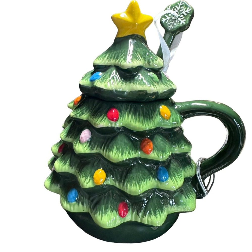 Mr. Christmas Nostalgic Tree Mugs with Lid‎ 16 oz Dishwasher Safe